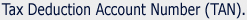 Tax Deduction Account Number